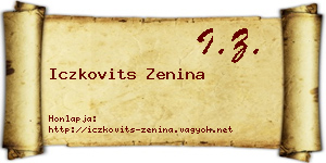 Iczkovits Zenina névjegykártya